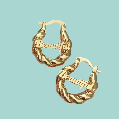 Personalized Name Plate Earrings